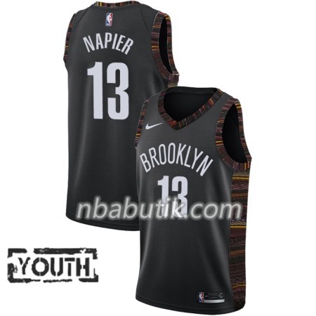 NBA Børn Trøje Brooklyn Nets Shabazz Napier 13 2018-19 Nike City Edition Sort Swingman